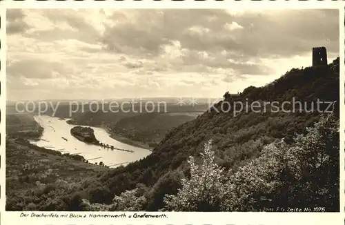 Foto Zeitz F.G. Nr. 1075 Drachenfels Nonnenwerth Grafenwerth Kat. Berchtesgaden