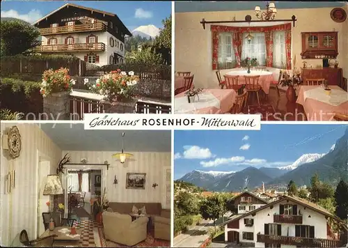 Mittenwald Bayern Gaestehaus Rosenhof Kat. Mittenwald