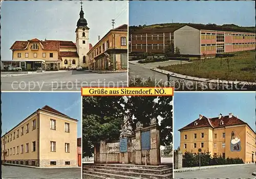 Sitzendorf Schmida Hauptplatz Schule Kinderheim Kriegerdenkmal Kat. Sitzendorf an der Schmida