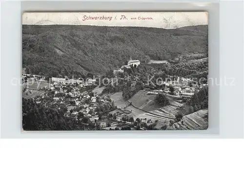 Schwarzburg Thueringer Wald Blick vom Trippstein Kat. Schwarzburg