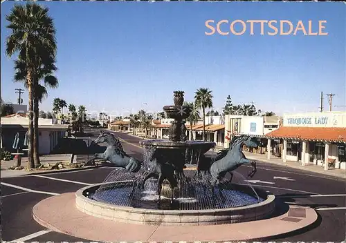 Scottsdale The bronze sculpture of five size Arabian horses stands at Fifth Avenue and Marshal Way Kat. Scottsdale
