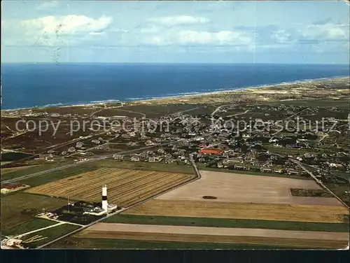 Kampen Sylt Fliegeraufnahme mit Leuchtturm Kat. Kampen (Sylt)