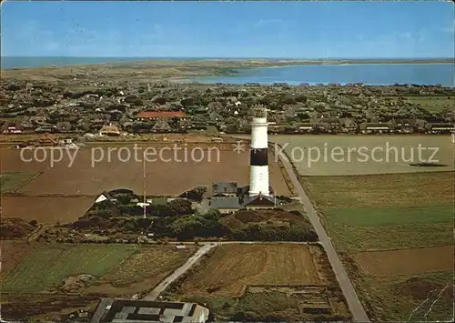 Kampen Sylt Fliegeraufnahme mit Leuchtturm Kat. Kampen (Sylt)