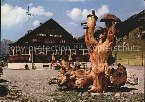 Zug Vorarlberg Gasthof Auerhahn Holzschnitzerei Brunnen Kat. Lech