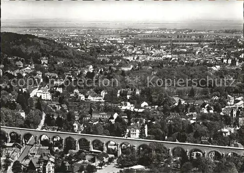 Baden Wien Panorama mit Wasserleitung Viadukt Fliegeraufnahme Kat. Baden