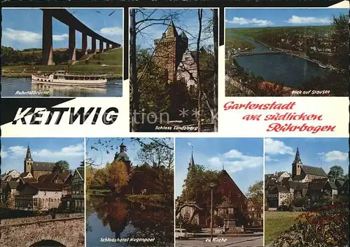 Kettwig Schloss Landsberg Stausee Ruhrtalbruecke  Kat. Essen