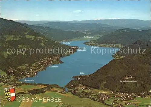 Ossiachersee Fliegeraufnahme Burgruine Landskron Lido  Kat. Ossiach