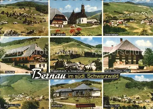 Bernau Schwarzwald Oberlehen Innerlehen Hofeck Hans Thoma Haus Kurhaus Bernau Hof Kat. Bernau im Schwarzwald