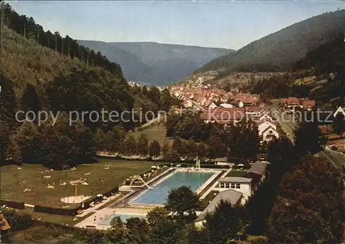 Calmbach Enz Fliegeraufnahme Schwimmbad Kat. Bad Wildbad