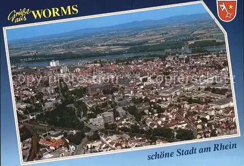Worms Rhein Fliegeraufnahme Kat. Worms
