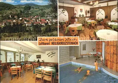 Heiligkreuzsteinach Gasthaus Pension Zum goldenen Hirsch Kat. Heiligkreuzsteinach