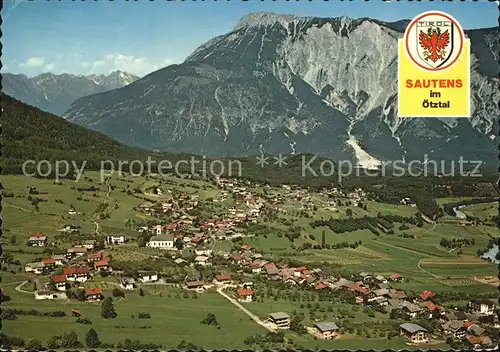 Sautens mit Tschirgant Fliegeraufnahme Kat. Sautens oetztal