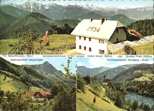 Ternberg Sommerfrische Enns Alpenpanorama Schobersteinhaus Alpengasthof Klausriegler Kat. Ternberg