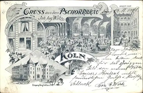 Koeln Pschorrbraeu August Wirtz Kat. Koeln