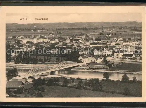 Wels Oberoesterreich Totalansicht Traun Bruecke Kat. Oesterreich