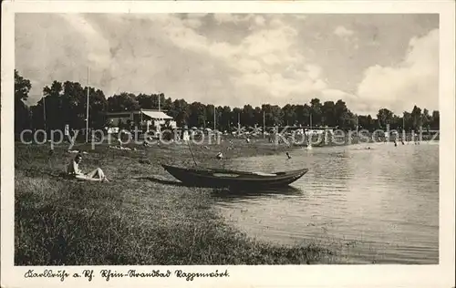 Karlsruhe Rhein Strandbad Rappenwoerth Kat. Karlsruhe