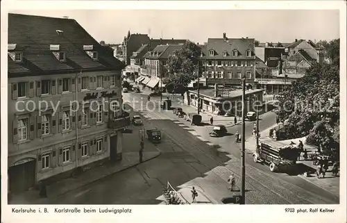 Karlsruhe Karlstrasse beim Ludwigsplatz mit div.Fahrzeugen Kat. Karlsruhe