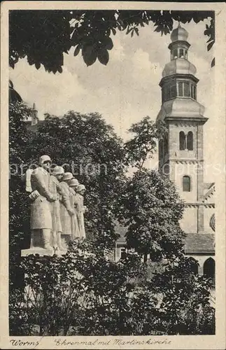 Worms Ehrenmal mit Martinskirche Kat. Worms