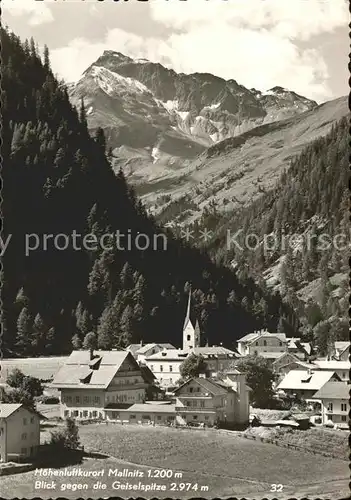 Mallnitz Kaernten Ortsblick mit Geiselspitze Kat. Mallnitz