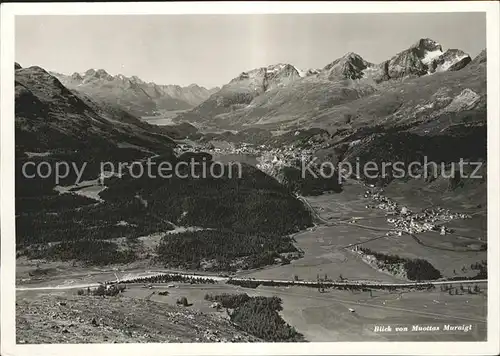 Muottas Muraigl Gesamtansicht mit Alpenpanorama Kat. Muottas Muraigl