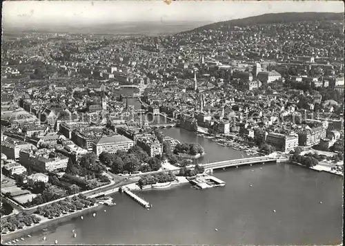 Zuerich Limmat Bruecke Zuerichsee Fliegeraufnahme / Zuerich /Bz. Zuerich City