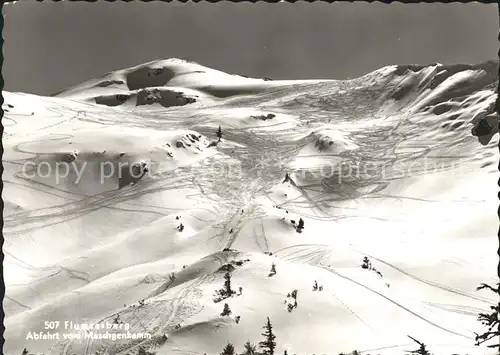 Flums Flumserberg Skiabfahrt vom Maschgenkamm Kat. Flums