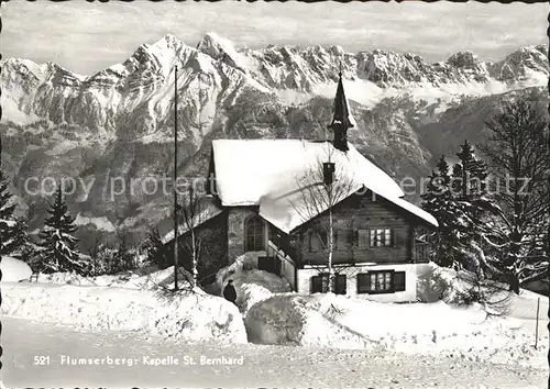 Flums Flumserberg Kapelle St. Bernhard Alpenpanorama Kat. Flums