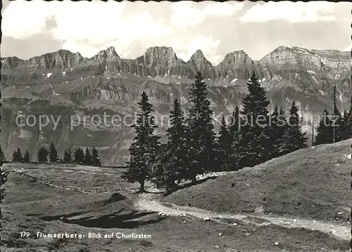 Flums Flumserberg Panorama Blick auf Churfirsten Appenzeller Alpen Kat. Flums