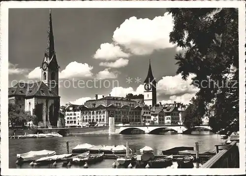 Zuerich Fraumuenster und St Peter Kirche / Zuerich /Bz. Zuerich City