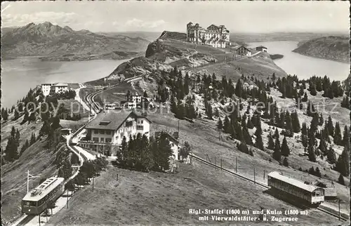 Rigi Staffel und Kulm Hotels mit Rigibahn Vierwaldstaetter und Zugersee Kat. Rigi Staffel