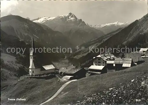 Tenna Ortsblick mit Kirche Kat. Tenna