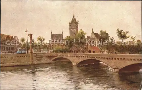 Zuerich Walchebruecke mit Landesmuseum / Zuerich /Bz. Zuerich City