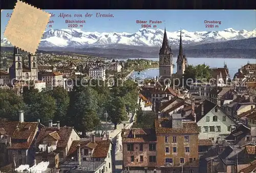 Zuerich und die Alpen von der Urania / Zuerich /Bz. Zuerich City