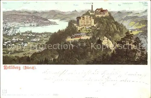 Uetliberg Zuerich Freiluftschule Hotel Uto Kulm Zuerichsee Panorama Kat. Uetliberg