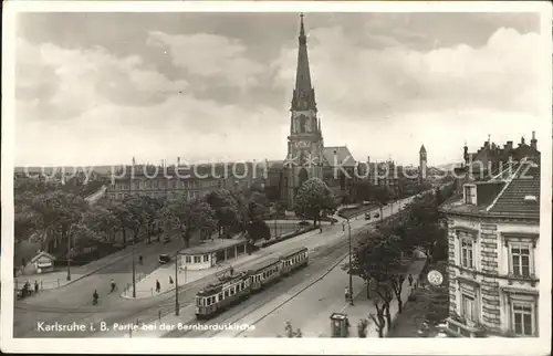 Karlsruhe Baden Blick Bernharduskirche / Karlsruhe /Karlsruhe LKR