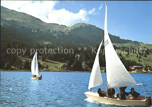 Lenzerheide Valbella Segelboote auf dem Heidsee Kat. Lenzerheide