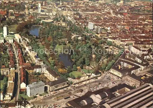 Karlsruhe Fliegeraufnahme Hauptbahnhof Stadtgarten Kat. Karlsruhe