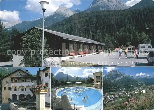 Scuol Ferienlager Gurlaina mit Pisocgruppe Schwimmbad Kat. Scuol