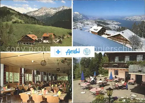 Aeschi Spiez Blaukreuzheim Aeschiried Gastraum Terrasse Kat. Aeschi Spiez