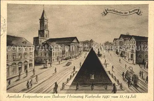 Karlsruhe Marktplatz Pyramide Kat. Karlsruhe