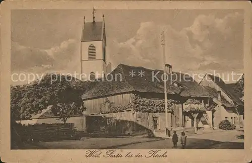 Weil Rhein Partie bei der Kirche Bahnpost / Weil am Rhein /Loerrach LKR