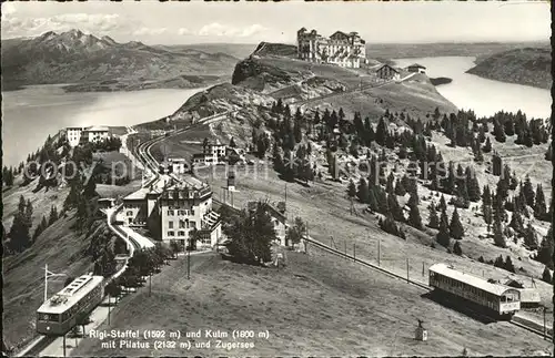 Rigi Staffel und Kulm mit Pilatus und Zugersee Kat. Rigi Staffel