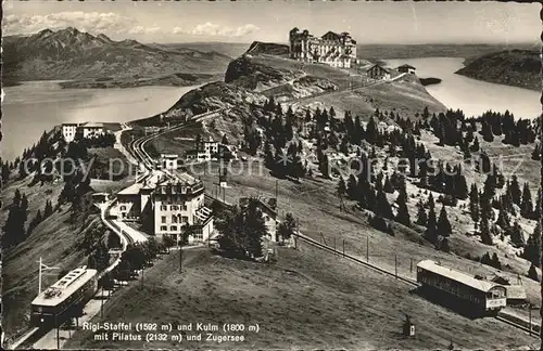 Rigi Staffel und Kulm mit Pilatus Zugersee und Rigibahn Kat. Rigi Staffel