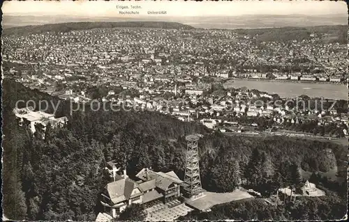 Uetliberg Zuerich Restaurant Uto Kulm mit Blick auf Zuerich Kat. Uetliberg