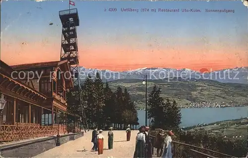 Uetliberg Zuerich Restaurant Uto Kulm Sonnenaufgang Kat. Uetliberg