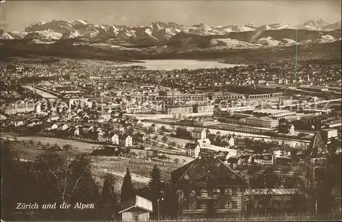 Zuerich Totalansicht mit Alpen / Zuerich /Bz. Zuerich City