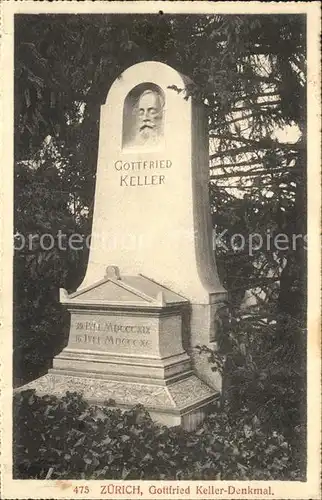 Zuerich Gottfried Keller Denkmal / Zuerich /Bz. Zuerich City