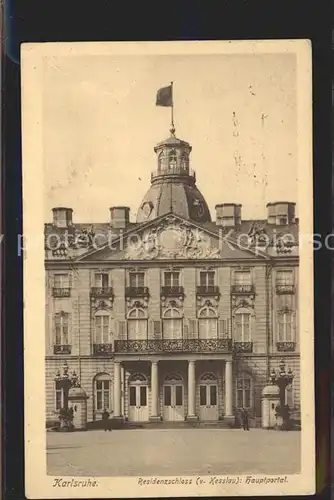 Karlsruhe Residenzschloss Hauptportal Kat. Karlsruhe