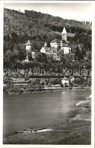 Zwingenberg Neckar Burg Boote Gasthaus Zum Anker / Zwingenberg /Neckar-Odenwald-Kreis LKR