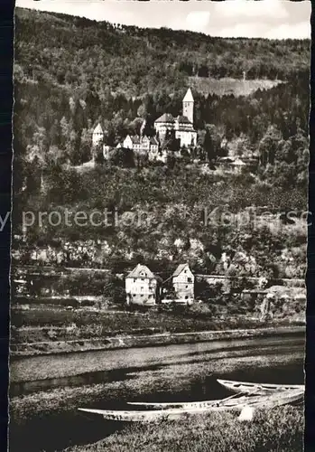 Zwingenberg Neckar Burg Boote  / Zwingenberg /Neckar-Odenwald-Kreis LKR